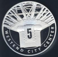 2004. Westend City Center ötéves működése Ag emlékérem díszdobozban tanúsítvánnyal 31,104g T:PP
