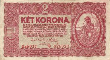 1920. 1K + 2K "2 ab *" + 10K (2x) kétféle színváltozat + 20K T:III,IV