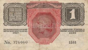 1913. 20K I.kiadás + 1916. 1K + 1917. 2K + 1919. 5K "Más törvényes..." T:III,IV