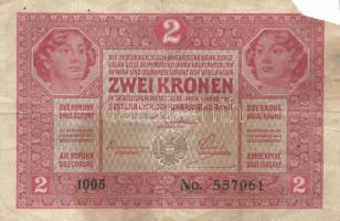 1913. 20K I.kiadás + 1916. 1K + 1917. 2K + 1919. 5K "Más törvényes..." T:III,IV