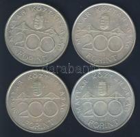1993-94. 200Ft Ag "Deák" és "MNB" (4x) T:2-