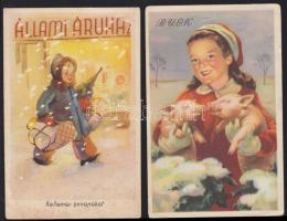 4 db magyar Üdvözlőlap az 50-es évekből