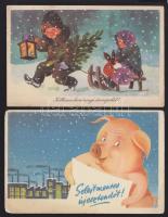 4 db magyar Üdvözlőlap az 50-es évekből