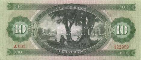 1969. 10Ft "A001" sorozatszám T:II+ (hajtatlan)