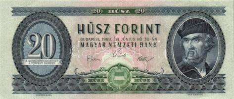 1969. 20Ft (3x) egymáshoz közeli sorszámmal! T:II+
