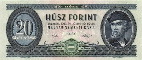 1969. 20Ft (4x) eltérő színárnyalatok is T:I-,II