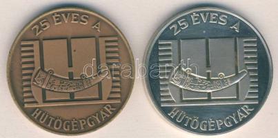 1977. "25 éves a hűtőgépgyár-Jászberény" Ag 42,98g és Br emlékérem pár T:PP,2+