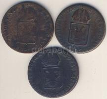 Ausztria 1816G 1Kr + 1816O 1Kr + 1816S 1Kr T:2,3