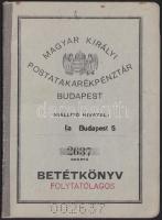 cca 1942. A Magyar Királyi Postatakarékpénztár betétkönyve; Budapest