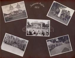 1929-1931 Cserkész jamboree-k fotóalbum 119 érdekes fotóval, 1929 Anglia, Bánhida, Jánoshegy, Bélapátfalva, stb / Album with 119 photos of scout jamborees: England 1929, Banhida, Wienna, Budapest...