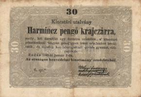 1848. 2Ft "Kossuth Bankó" T:III- + 1849. 30Kr "Kincstári utalvány" T:III