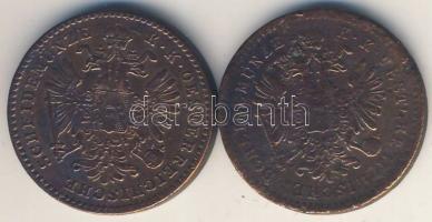 Ausztria/olasz verdejel 1858M 1kr + 1858V 1Kr R! T:2+/2,3