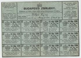 1940. Budapesti zsírjegy teljes ív