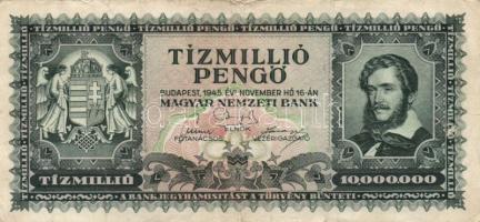 1930-46. 10P (5x) + 20P + 50P + 100P (3x) + 500P + 10.000P + 1.000.000P + 10.000.000P 100.000.000P +...