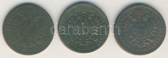 Ausztria/magyar verdejel 1861A 1Kr + 1861B 1Kr + 1861E R! T:2,3