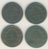 Ausztria/magyar verdejel 1879. 1Kr + 1881. 1Kr + 1885. 1Kr + 1887. 1Kr T:2,3