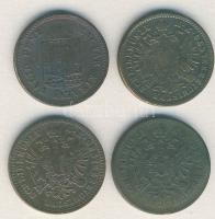 Ausztria/magyar verdejel 1879. 1Kr + 1881. 1Kr + 1885. 1Kr + 1887. 1Kr T:2,3