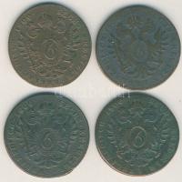 Ausztria/magyar verdejel 1800A 6Kr + 1800B 6Kr + 1800E 6Kr + 1800S 6Kr T:2,3