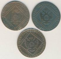Ausztria/magyar verdejel 1807A 30Kr + 1807B 30Kr + 1807S 30Kr T:2,3