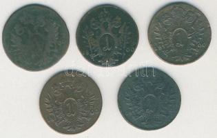 Ausztria/magyar verdejel 1800A 1Kr + 1800B 1Kr + 1800E 1Kr + 1800G 1Kr + 1800S 1Kr T:2,3