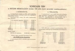 1952. "Harmadik Békekölcsön" nyereménykölcsöne 100Ft-ról + 1953. "Negyedik Békekölcsö...