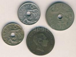 Spanyolország 1877OM 2c Br + 1927. 25c + 1949-63. 50c (2x) T:2,3
