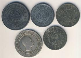 Belgium 1861. 20c + 1915. 25c + 1916. 10c (3x) T:2-,3