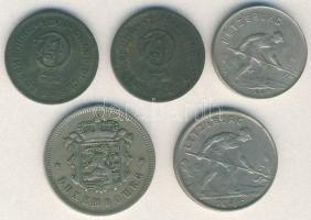 Luxemburg 1924. 10c (2x) + 1927. 25c + 1946. 1Fr + 1962. 1Fr T:2-,3
