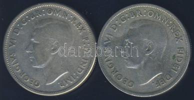 Ausztrália 1946-51. 1Fl Ag (2x) T:3+