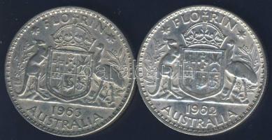 Ausztrália 1962-63. 1Fl Ag (2x) T:2-,3+