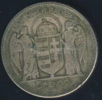 1930. 5P Ag "Horthy jobbra" T:3 ph