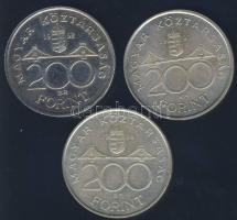 1992-94. 200Ft Ag "MNB" + "Deák" (3x) T:2,2- ph.