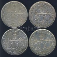 1992-94. 200Ft Ag "MNB" + "Deák" (4x) T:2,2-,3
