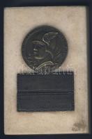 1938. Pénzintézeti-Sportegyletek Ligája - Motoros Terepverseny, Motoros Ügyességi Verseny I. helyezettjének járó Br emlékplakett márvány talapzaton szign.:Ludvig T:2