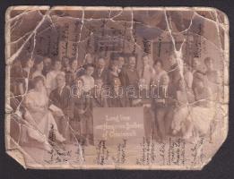 cca 1905 A Cincinnati magyar közösség tagjainak erősen megviselt tablófotója, a jelenlévők megnevezésével / Hungarian community in Cincinnati heavily damaged photo 16x12 cm