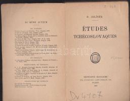 H. Jelinek: Etudes Tchecoslovaques, Paris, 1927 Bossard 362p. good condition