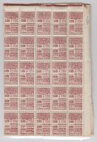 1945 50000P számlailleték bélyeg százas ív (10.000)