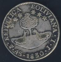 Bolívia 1830. 4S Ag "Bolivar" T:3