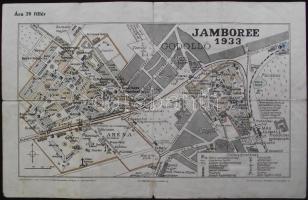 1933 Gödöllő Jamboree térkép (hajtásnál szakadás) / Scout jamboree map (tears) 37x24