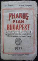 1922 Budapest székesfőváros Pharus-rendszerű térképe és utcajegyzéke (hajtásoknál néhol szakadásokka...