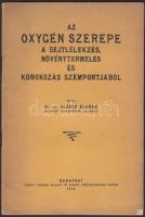 Glaser Aladár: Az oxygén szerepe a sejtlélekzés, növénytermelés és kórokozás szempontjából. Bp., 1928, Pátria 34p.