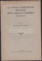 Glaser Aladár: Az Európai gyarmatosítás befejezése, mint a gazdasági világkrízis okozója. Bp., 1931, Pátria, 20p.