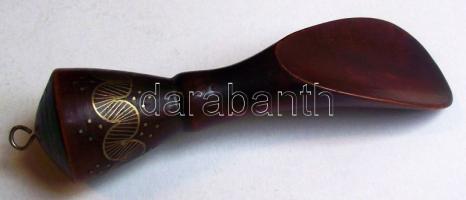 cca 1900 Aranyozott fa női cipőkanál / Ornamented shoehorn for women 12 cm