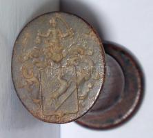 XIX. sz vége Címeres fanyelű pecsétnyomó / Seal 8 cm