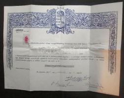 1938 Szép állapotú államszámviteltani oklevél