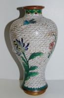 cca 1900 Szépen kidolgozott tűzzománc váza / Nice enameled vase 18 cm
