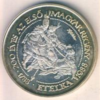1988. "MÉE - Dugonics András / Első magyar regény / Szeged" Ag emlékérem (35.9g) T:PP