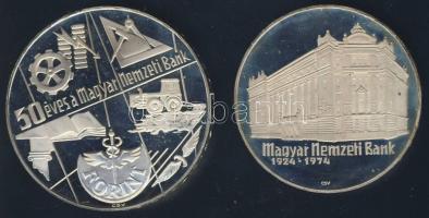 1974. 50Ft Ag + 100Ft Ag "50 éves az MNB" T:PP Csak 6000db!