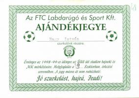 cca 1999 Ferencvárosi Torna Club ajándékjegy és matricák