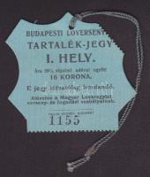 cca 1910 Budapesti Lóversenypálya tartalék-jegy / Horse race ticket